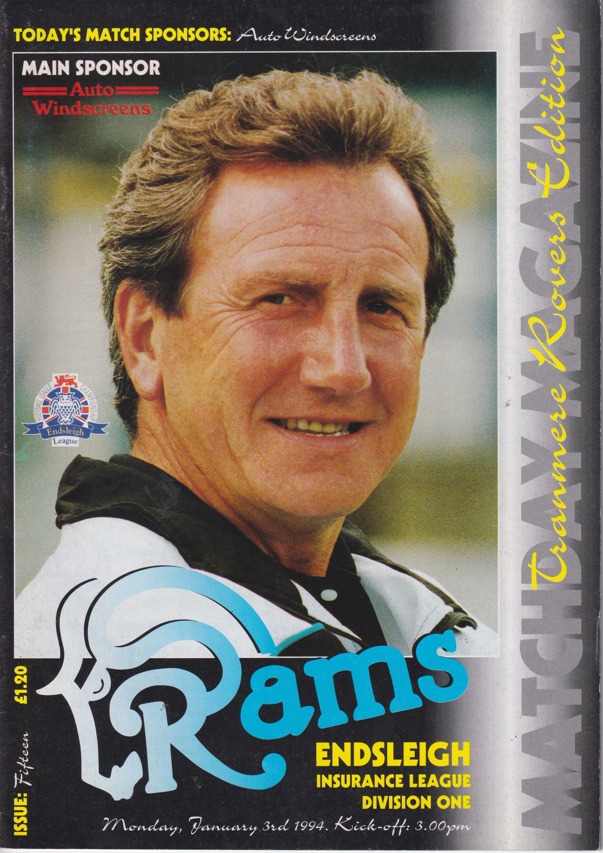 Derby County v Tranmere Rovers match programme